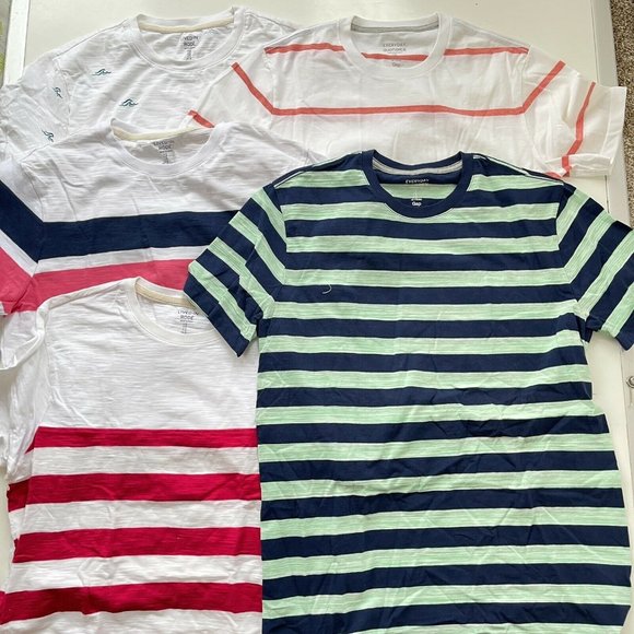 Gap Shirts Gap T Shirt Striped Waves Set 5 Lived In Rode Everyday Quotidien Mens Size Small Poshmark